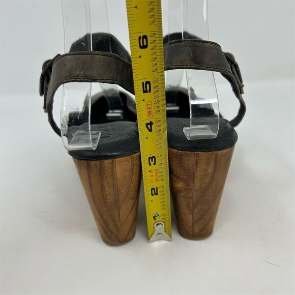 Cordani Brown Leather Slingback Heeled Studded Clogs Size 38 Closed Toe Sandals - Picture 8 of 14